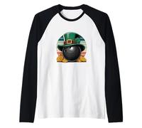 Leprechaun Bowling Ball St. Patrick's Day Gold Camiseta Manga Raglan