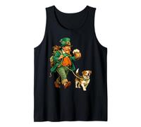 Leprechaun del día de San Patricio con Cerveza Jack Russell Dog Camiseta sin Mangas
