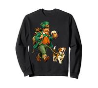 Leprechaun del día de San Patricio con Cerveza Jack Russell Dog Sudadera