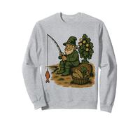 Leprechaun Fishing by Clover Fish Basket día de San Patricio Sudadera