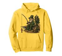 Leprechaun Fishing by Clover Fish Basket día de San Patricio Sudadera con Capucha