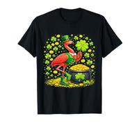 Leprechaun Flamingo Shamrock St Patricks Day Animal Camiseta