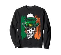 Leprechaun Irish Flag Skull Skeleton St Patricks Day Sudadera