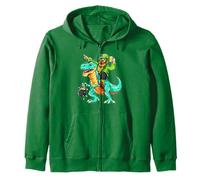 Leprechaun Irlandés Dinosaurio Dino T-Rex Cerveza Fiesta Sudadera con Capucha