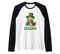 Leprechaun Lucky Emerald Isle Legend Camiseta Manga Raglan