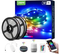 Lepro 10M 36W Tira LED Música, Luces de Tiras WiFi(Solo 2,4 GHz), Control Remoto y Voz, Tira RGB WiFi Regulable para casa, cocina, fiesta, TV, Tira LED Compatible con Alexa, Google Home (2 * 5M)