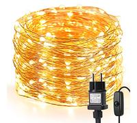 Lepro 20m 200 LEDs Luces de Hadas con Enchufe, Alambre de Cobre Impermeable IP65, Guirnalda de Luces LED Blanco Cálido, Luces de Cadena Decoración de Fiestas, Balcón, Casa, Arbol de Navidad, Jardín