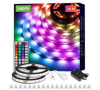 Lepro 20M LED Tira LED (2x10M), Tiras de Luces LED RGB, 5050 SMD Luz LED, 12V, Tira de Luz Autoadhesiva con Control Remoto 44 Teclas, Tira de LED Flexible, Cadena de luz LED para casa, Fiesta, Bar