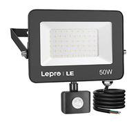 Lepro 50W Foco LED Exterior con Sensor Movimiento PIR, 4200 lumen, Foco LED Sensor IP54 Impermeable, Blanco Frío 5000 K, Ángulo de haz 120°, Foco LED Detector para Jardín, Garaje, Hotel, Patio, etc.
