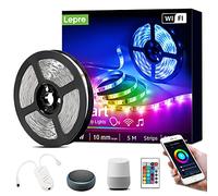 Lepro 5M 24W Luces de Tiras LED de Música, WiFi Tira TV Multicolor (Solo 2,4 GHz), Control de Voz y APP Inteligente, Compatible con Alexa y Google Home, Decoración para Hogar, Habitación, Dormitorio