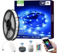 Lepro 5M 24W Tira LED WiFi(Solo 2,4 GHz), Tiras LED 16 Millones RGB Regulable con Temporizador, Control Remoto y APP Inteligente, Compatible con Alexa/Google Home, Decoración para Habitación, Cocina