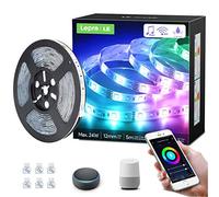 Lepro 5M Tira LED Música, Luces de Tira WiFi(solo 2.4 GHz) Impermeable IP65, Control de Voz y APP, RGB Blanco Regulable, Luz Tira Inteligente Compatible con Alexa/Google Home, No se Requiere Hub