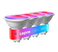 Lepro BG1 AI Bombilla LED WiFi GU10, Fonciona con Alexa y Google Assistant, Muilticolor RGBCW, Sincronización Música, Bombilla GU10 Control de Voz, Diseñador de Iluminación AI Personalizado, 4 PCS
