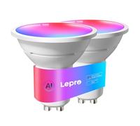Lepro BG1 AI Bombilla LED WiFi GU10, Fonciona con Alexa y Google Assistant, Muilticolor RGBCW, Sincronización Música, Bombilla GU10 Control de Voz, Diseñador de Iluminación AI Personalizado, 2 PCS