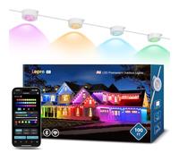 Lepro E1 AI Permanente Outdoor Lights 30m, 60 LEDs Luces Exteriores Inteligentes para Aleros, RGBIC & Blanco Ajustable, Diseñador de Iluminación AI Personalizado Compatible con Alexa/Google Assistant