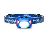 Lepro Linterna Cabeza LED 1300lux, Linterna Frontal LED Alta Potencia 1Pcs | Luz Frontal Cabeza 6 Modos Luz con Luz Rojo, Impermeable IPX4 para Correr,Camping,Excursión,Pesca (Pilas No incluido), Azul
