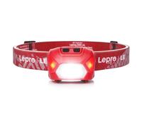Lepro Linterna Cabeza LED 1300lux, Linterna Frontal LED Alta Potencia 1Pcs | Luz Frontal Cabeza 6 Modos Luz con Luz Rojo, Impermeable IPX4 para Correr,Camping,Excursión,Pesca (Pilas No incluido), Rojo