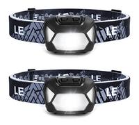 Lepro Linterna Cabeza LED Pila 1300lux (2 Pack), Frontal LED Alta Potencia | Luz Frontal Cabeza 6 Modos Luz con Luz Rojo, Impermeable IPX4 para Correr, Camping, Pesca (Pilas No Incluido), Negro