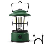 Lepro Linterna de Cámping LED Recargable Retro Verde | Haz de Luz Ajustable en 4 Nivel, Impermeable IPX4, Atenuación Continua, Ideal para Cámping y Picnic, Emergencia