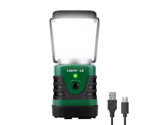 Lepro Linterna de Cámping LED Recargable USB, Farol Portátil 1000 LM de Alta Luminosidad con 4 Modos y Batería de Hasta 12h, Lámpara Impermeable IPX4 para Emergencias, Senderismo y Pesca