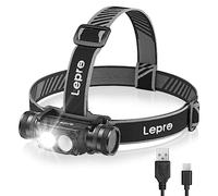 Lepro Linterna Frontal LED Recargable, 1000 Lúmenes | Linterna Cabeza Alta Potencia Desmontable, 6 Modos con Luz Rojo Impermeable IP65 para Caza, Pesca, Construcción, Mecánica