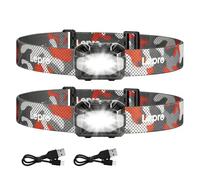 Lepro Linterna Frontal LED Recargable, Frontal Doble Opción USB o AAA 2 PCS | 10 Modos de Luz con Luz Rojo, Impermeable IPX4, Linterna Cabeza para Camping, Excursión, Reparaciones, Pesca