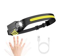 Lepro Linterna Frontal, Linterna Frontal LED Recargable Superbrillante con Haz Ancho de 230°, Foco Ajustable, Sensor de Movimiento, 5 Modos Luz Frontal Ligera e Impermeable para Acampar y Correr