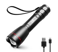 Lepro Linterna LED Alta Potencia Recargable USB, 1000lm Super Brillante con 5 Modos Linterna Táctica, 15000 Lux OSRAM P9, IPX4 Impermeable, Portátil para Camping, Ciclismo, Senderismo, etc.