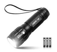 Lepro Linterna LED LE1000 con Zoom 3 AAA Pilas Incluidas | Portátil Linterna Potente, IPX4 Impermeable, Táctica de Aluminio para Ciclismo, Camping, Senderismo, Emergencia etc