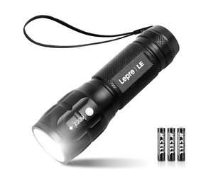 Lepro Linterna LED LE1000 con Zoom 3 AAA Pilas Incluidas | Portátil Linterna Potente, IPX4 Impermeable, Táctica de Aluminio para Ciclismo, Camping, Senderismo, Emergencia etc