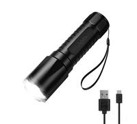 Lepro Linterna LED Recargable, 200LM, 5 Modos de Luz | Larga Duración y Ultra Portátil, Función de Memoria, IPX4 Impermeable para Camping, Senderismo, Emergencia