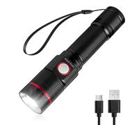 Lepro Linterna LED Recargable, Linterna Potente de Aluminio con Zoom | Ligera y Portátil, 5 Modos de Luz, IPX4 Impermeable, Portátil para Camping, Emergencia, Ciclismo, Senderismo, Montañismo