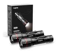 Lepro Linterna Potente con Zoom, 300LM, 5 Modos de Iluminación, Pack de 2 | Larga duración de la batería, Alcance de hasta 150m, Compatible con Pilas AAA o 18650 para Acampar, Emergencia, Senderismo