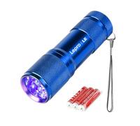 Lepro Linterna Ultravioleta 395nm con 9 LED, 3 AAA Pilas Incluidas, Azul | Linterna UV Multifuncional con 9 LED para Detectar Manchas de Orina y de Mascota, Escorpiones, Verificación de Billetes