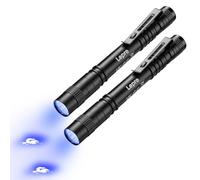 Lepro Linterna Ultravioleta de 365nm, 3 AAA Pilas Incluidas, Pack de 2 | Mini Linterna UV, bolsos detectar billetes manchas ropa alfombras rastros orina de mascotas gato perro manta