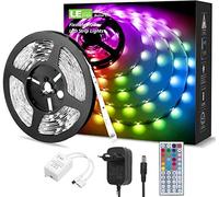 Lepro Luces LED Habitacion 5M con Control Remoto y Adaptador Corriente, Tira LED RGB 150 5050 Cinta LED, Multicolor y Regulable, Strip Tiras para Habitacion, Hogar, Bar, Fiesta, Restaurante