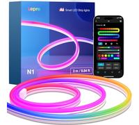 Lepro N1 AI Neon Tira LED 3 m, Asistente de Diseño de Iluminación AI, Control de Voz, Sincronización Música, IP65 Luces de Cuerda MagicColor, Funcion con Alexa y Google Home para DIY Dormitorio Fiesta