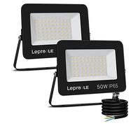 Lepro - Proyector LED exterior de 50 W, 2 unidades, 4250 lm, foco LED, 5000 K, blanco frío, IP65, impermeable, iluminación de seguridad, proyector para jardín, patio, garaje