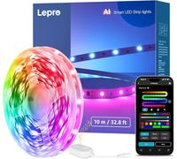 Lepro S1 AI Tira LED 10M, Luces LED MagicColor, Fonciona con Alexa y Google Assistant, Sincronización de Música, Diseñador de Iluminación AI Personalizado, Luz WiFi para Dormitorio, Fiesta, Gaming