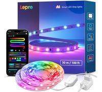Lepro S1 AI Tira LED 30M, Luces LED MagicColor, Control por Alexa y Google Assistant, Sincronización de Música, Asistente de Diseño de Iluminación AI LLM, Luz WiFi LED para Dormitorio, Fiesta, Gaming