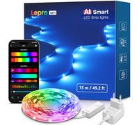 Lepro SE1 AI Tira LED 15M RGB, Luces LED Inteligente, Sincronización Música, Funciona con Alexa y Google Assistant, Diseñador de Iluminación AI Personalizado, Luz WiFi para TV, Juegos, Bares, Fiestas