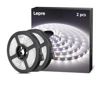 Lepro Tira LED 5 Metros, Luces LED Habitacion 5M, 300LED SMD 2835, Blanco Frío 6000K, Tira Luz 12V No Impermeable para Techo, Escaparate, Mueble. no incluido fuente de alimentación, Pack de 2