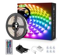 Lepro Tira LED 5M, Luces LED Habitación 5m con Control Remoto y Adaptador Corriente, Tira LED RGB 5050 Cinta LED, Multicolor y Regulable, Strip Tiras Para Decoración de TV, Techo, Dormitorio, Bares