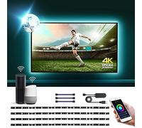 Lepro Tira LED TV 2M Inteligente, Luces LED WiFi Control de Voz y de APP, Retroiluminación LED RGB PC Monitor 32-65 Pulgadas, 16 Millones Color, Luz LED USB Compatible con Alexa y Google Home, 2.4GHz