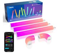 Lepro WL1 AI Barras de Luz LED Pared Inteligente, Funciona con Alexa y Google Home para Sala de Juego y PC Decoración, Diseñador de Iluminación AI Personalizado, Sync de Música y Control de Voz, 8Pcs
