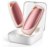 Lepwings Calentador de Manos Recargable 2 Piezas con Estuche Carga, 14000 mAh Calienta Manos de Bolsillo, Calentador Manos Electrico USB, Temperatura de Nivel 3, Regalos Invierno para Exterior - Rosa