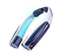 Lepwings Ventilador de Cuello Portátil, 6000 mAh Ventilador Recargable USB, 6 Velocidades, Autonomía de 6-20 Horas, Ventilador Personal para Viajes, Oficina, Hogar y Aire Libre, 1 Pack - Azul