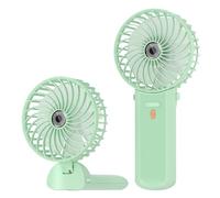 Lepwings Ventilador de Mano Portátil Recargable USB, Mini Ventilador Plegable 3 en 1 para Mano, Cuello y Mesa, Ultraligero y Silencioso, 4 Velocidades, hasta 16H para Oficina, Viajes y Hogar - Verde