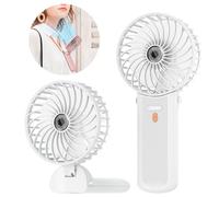 Lepwings Ventilador de Mano Portátil Recargable USB, Mini Ventilador Plegable 3 en 1 para Mano, Cuello y Mesa, Ultraligero y Silencioso, 4 Velocidades, hasta 16H para Oficina, Viajes y Hogar - Blanco