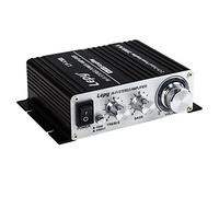 Lepy LP-2024A - Pequeño amplificador de alta fidelidad para coche, ordenador, hogar negro V3S-Nero+5A V3S 5A